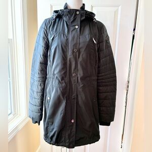 Pajar Canada Iris Featherless Quilted Puffer Sleeves Anorak Coat Black Size M
